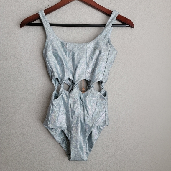 Samantha Pleet Holographic Tabernacle One Piece Swimsuit size XS NWT - Picture 1 of 8